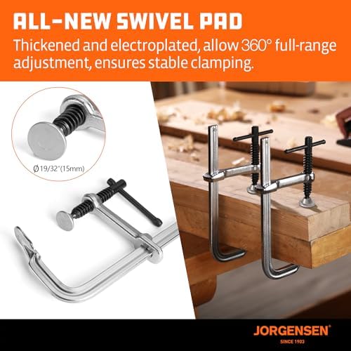 Jorgensen 6-Inch Light-Duty Drop Forged Steel Bar Clamps, 2-Pack