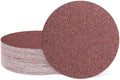 HARFINGTON 10 Pcs 8 Inch Sanding Discs, 36 Grit Hook and Loop Sandpaper, No-Hole Aluminum Oxide Round Sanding Paper for Woodworking Automotive Metal Polishing, Red
