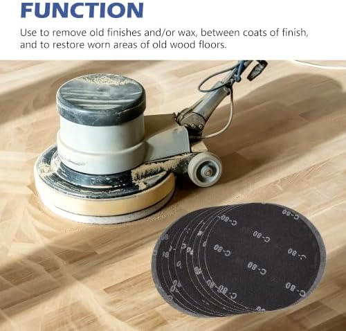 HUAALIUCHE 20" Sanding Screen Discs - Mesh Floor Sanding Screen - Black Silicon Carbide - for Wood Floors (10 Pack, 80 Grit)