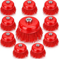Lothee 10 Pcs 4 Inch Nylon Cup Brushes Set, M14 x 2 Thread, Max 8500 RPM