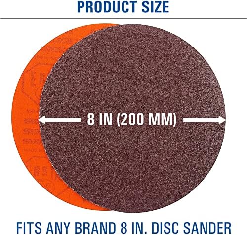 STARCKE 8 Inch Hook & Loop Sanding Discs 25 Pack 36 Grit