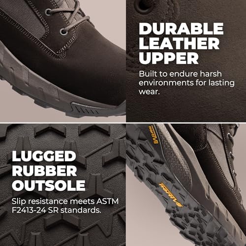NORTIV 8 Men's Composite Toe Work Boots Side Zipper