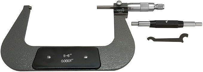 Prolinemax 5-6" Outside Micrometer with Digit Counter .0001" Graduation Ratchet Stop Hardened Spindle Precision Tool for Machinists
