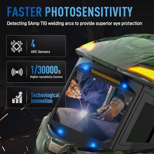 ANDELI Auto Darkening Welding Helmet 2 LED Lights Internal Digital Control