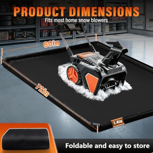 Snow Blower Mat,60 x 72 in Thicked PVC Snowblower Mats