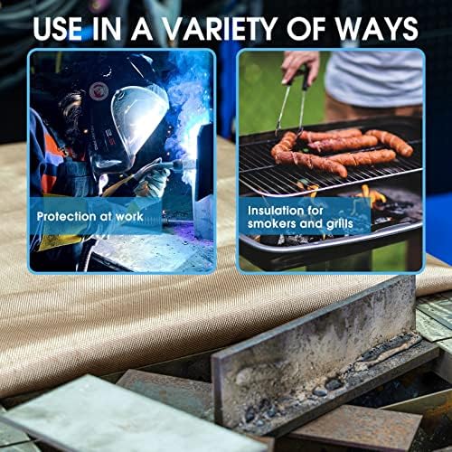 YESWELDER Fiberglass Welding Blanket 6 x 8ft Insulation Blanket 1/3" 8mm