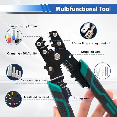 smseace 200PCS Heat Shrink Butt Connector with Crimping Tool 22-10AWG Waterproof Electrical Wire Crimp Connectors for Automotive Boat Stereo Industrial Equipment
