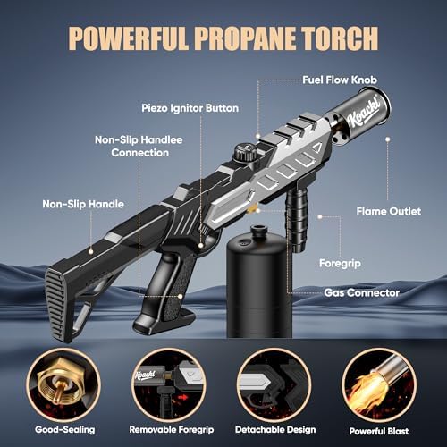 KOACKL 25.8" CSA Propane Torch Gun 2372°F Adjustable Flame BBQ Searing