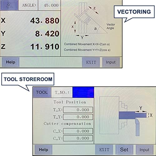 Big 7inch LCD Screen 2 Axis Digital Readout Display Counter and 2pcs Magnetic Scale 220MM(8")+370MM(14") 2 Axis DRO on Lathe Machine