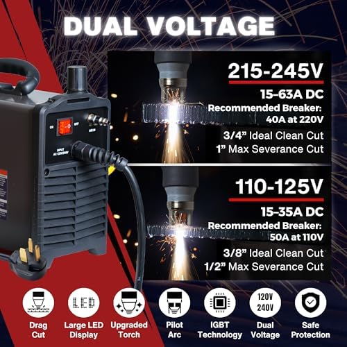 LTP6300DCNC 63A CNC Drag-Cut Blowback Plasma Cutter 110V/220V