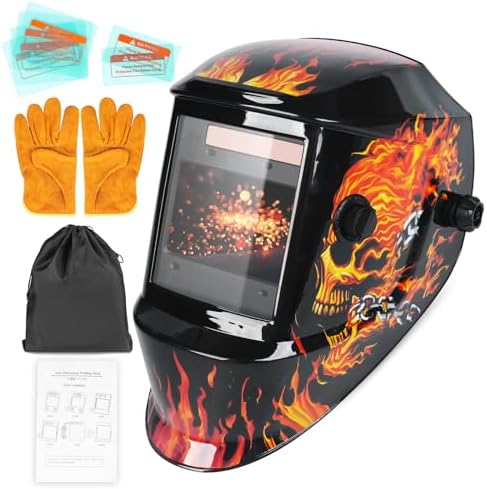 Welding Helmet True Color Auto Darkening Hood for TIG MIG ARC Welder Mask with Adjustable Shade Range 4/5-9/9-13…