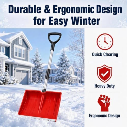 Compact Snow Shovel for Trunk Emergency, Detachable for SUV & Car (Blue)