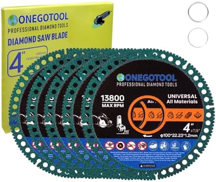 4 inch Indestructible Cutting Discs for Angle Grinder 7/8" Blades Cut Off Wheels Tool Diamond Metal rebar Porcelain Tile Granite Marble Smooth Cutter (5pcs)