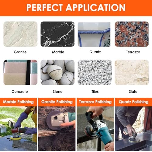 36 Pcs Granite Polishing Kit, 4 Inch 50-6000 Grit Diamond Polishing Pads