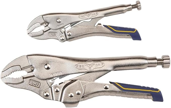 IRWIN VISE-GRIP Locking Pliers Combo Pack, Curved Jaw, 7-Inch & 10-Inch (IRHT82590)
