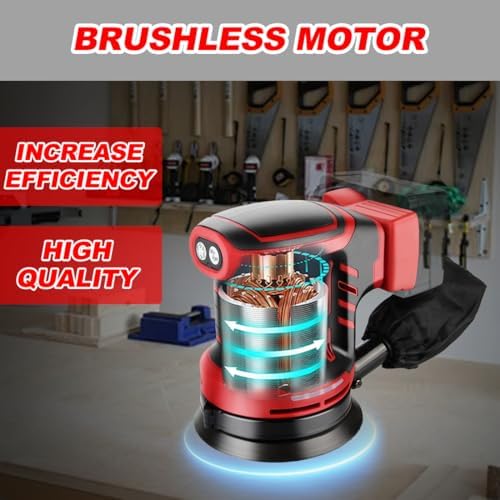 Brushless Random Orbit Sander 6 Speed Electric Sander