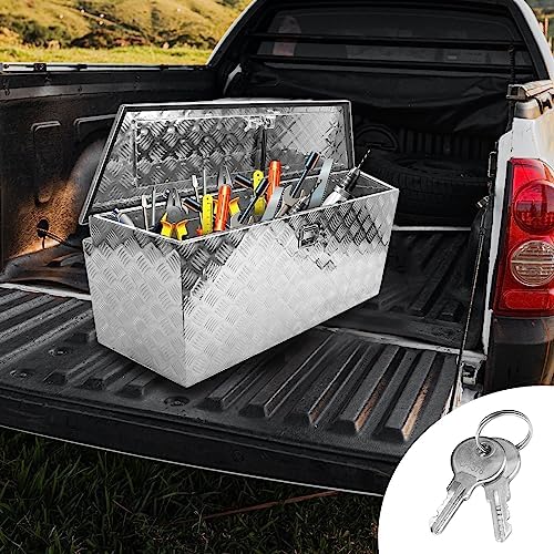 BLACKHORSE-RACING 48.8 Inch Aluminum Trailer Tool Box with 5 Bar Design Secure Storage for Pick Up Trucks, RV Trailers and ATVs, Lock & Keys Included