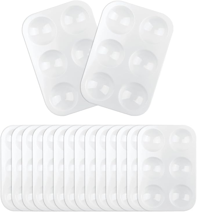 16PCS White Plastic Paint Trays - Essential for Painting Parties, DIY Crafts, and Art Painting