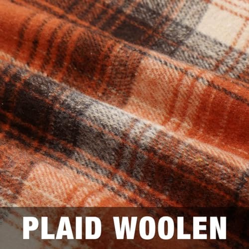 IDEALSANXUN Plaid Skirts for Women Fall Winter Knee Length Pencil Wool Skirt with Slit