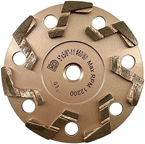 5" S Segment Grinding Wheels, #60/80 Grit, 5/8"-11 Threaded Arbor
