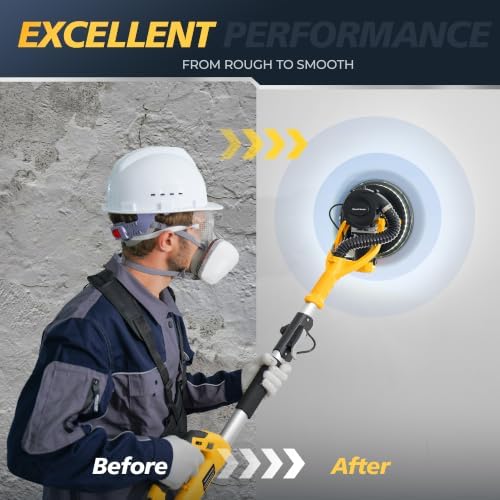 880W Drywall Sander, 5-Speed 1000-2100RPM, Foldable & Extendable Handle