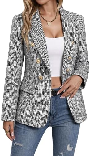 Mina Self 2026 Women's Fall Tweed Blazer Plaid Jacket Business Casual Coat