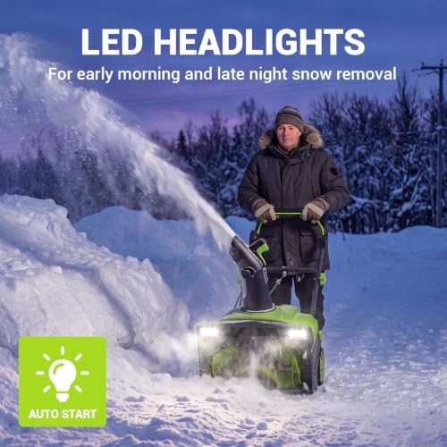 STEELITE 20 Inch Corded Electric Snow Blower, 15 Amp, Dual LED Lights, Adjustable Chute