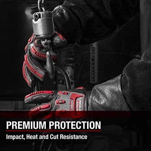 Lincoln Electric Roll Cage Welding/Rigging Gloves | Impact Resistant | Black Grain Leather |, X-Large (K3109-XL)