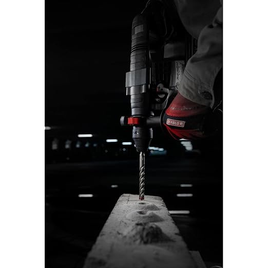 Diablo Rebar Demon SDS-Max 4-Cutter Full Carbide Head Hammer Drill Bit with Tri-Metal Fusion Welding - 3/4" Diameter, 21" Length, 16" Working Length - DMAMX1140