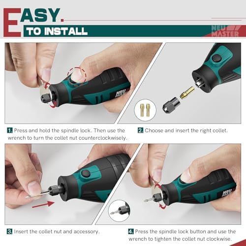 NEU Master 200W Rotary Tool Kit, 10000-35000RPM Corded Rotary Tool for DIY