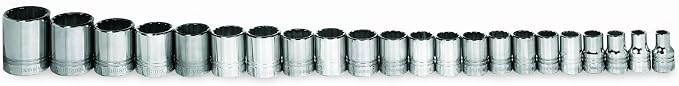 Williams MSB-20RC 20-Piece 3/8-Inch Drive Metric Deep 12 Point Socket Set