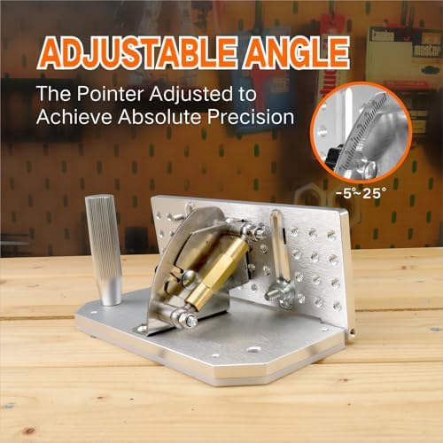 Belt Grinder Knife Jig, -5°~25° Angle Adjustable, 7.68" Long with Dual Handles and Dual Press Plates, for Angle Grind Guide in Belt Sander Blade Making.