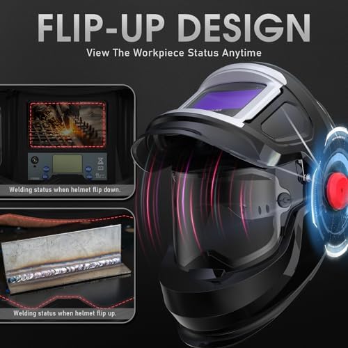 YESWELDER Flip-Up Auto-Darkening Welding Helmet, True Color