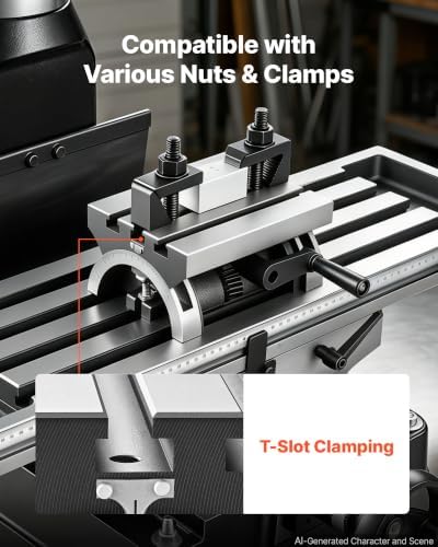 VEVOR Rotary Table 7 x 5 in Tilting Milling Table Heavy Duty Cast Iron Body, Robust & Durable, with 0-45 Degree Left & Right Adjustable, Worm Gear, Precision Scale, for Milling Machine, Drill Press