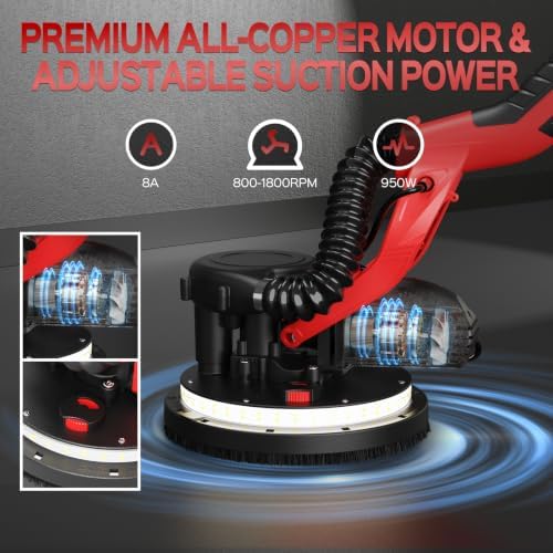 Drywall Sander, Upgraded 8-Amp Popcorn Ceiling Removal Tool, Bench Grinders