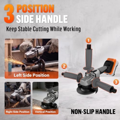 Angle Grinder Cordless Brushless Compatible with DeWalt 20V MAX Battery