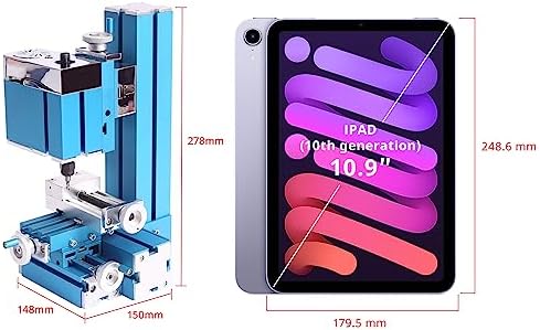 Universal Mini Metal Milling Machine Motorized Metalworking DIY Tool Benchtop Woodworking for Hobby Science Education Modelmaking W10004M AC100V~240V (36W Milling)
