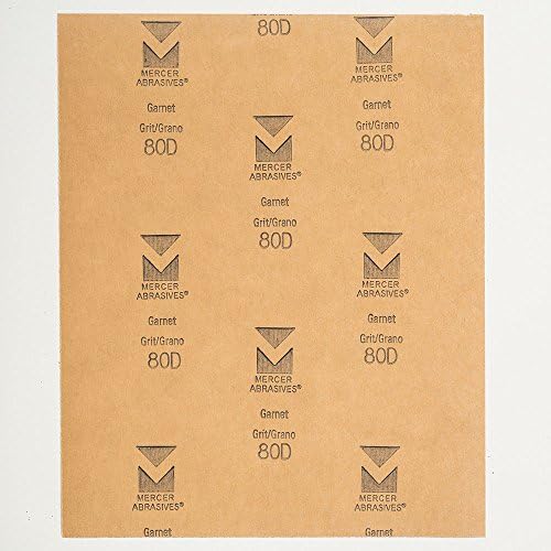 Mercer Industries 206080D - 9 x 11 Garnet Paper Sheets, Grit 80D (50 pack)