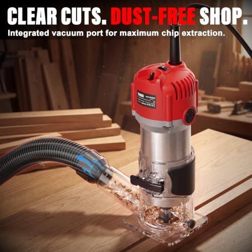 TEENO Router Tool, 1.25 HP 6.5 Amp Compact Wood Router Tool for Woodworking