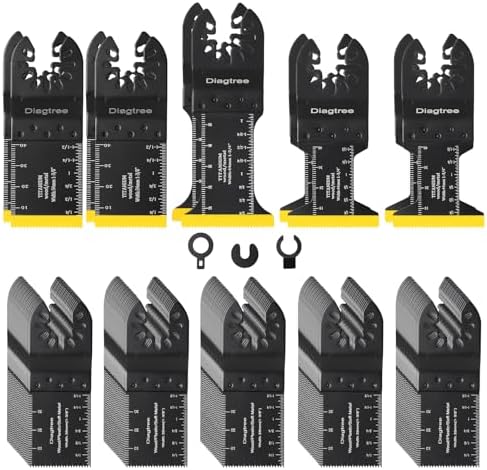 Oscillating Saw Blades, Diagtree 115PCS Titanium Oscillating Multitool Blades for Metal, Wood and Plastic, fit Dewalt Milwaukee Ryobi Fein Dremel Bosch Rockwell M Kita Porter(Titanium, 115)