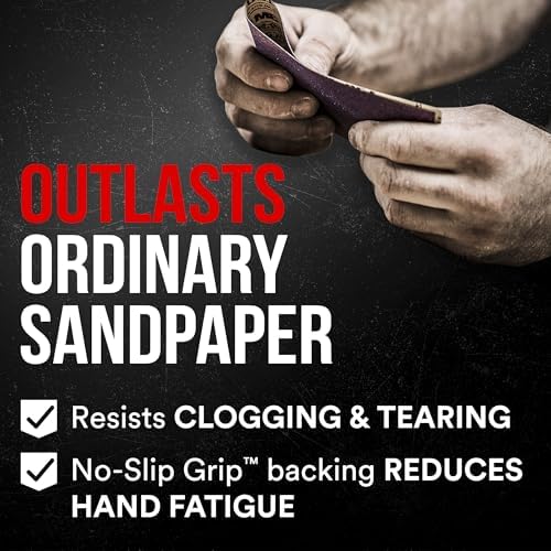 3M Advanced Sandpaper, 20 Sheets, 220 Grit, 3M Pro Grade Precision, No-Slip Grip Backing, 9-in x 11-in, for Sanding on Wet or Dry Surfaces (26220CP-P-G), 2-Pack