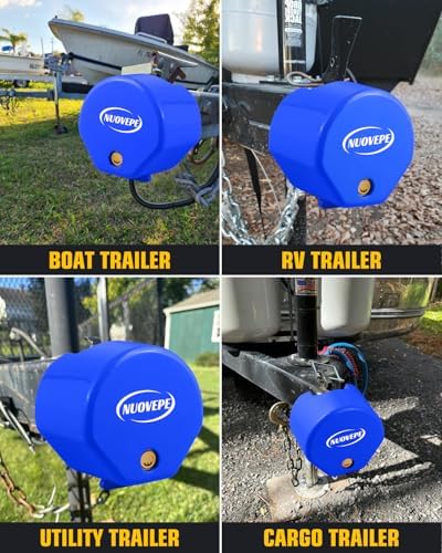 Heavy Duty Anti Theft Trailer Lock, Universal Fit 1-7/8", 2" and 2-5/16" Couplers, Reinforced Solid Steel Tow Lock for Trailer Tongue, Hitch Lock for RV, Cargo, Boat, Camper, Utility (Blue)