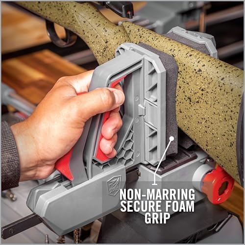 Real Avid Master Gun Workstation Up to 18.3" of Travel One-Hand Quick Adjustable Clamping, Non-Marring Form-Fitting Yokes Vise Ideal for Gun Cleaning & Maintenance w/Leveling Knob for Scope Mount