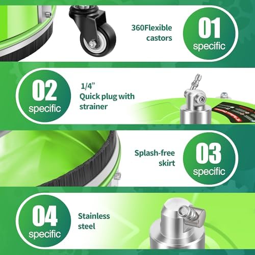LidoDola 16'' Pressure Washer Surface Cleaner Green, Power Washer Accessory
