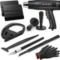 Spanno Vinyl Wrap Kit with Heat Gun, Black Car Wrap Kit for Window Tint