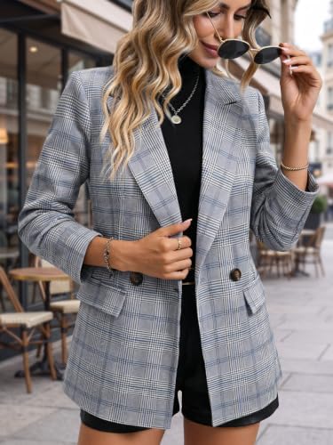 Mina Self 2026 Women's Fall Plaid Blazer Houndstooth Jacket Business Casual