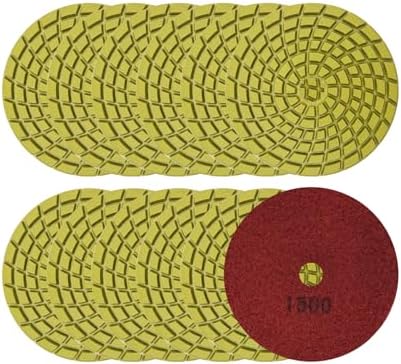 SHDIATOOL 4" Diamond Polishing Pads for Concrete Wet Polish Grit 1500(12-Pack)