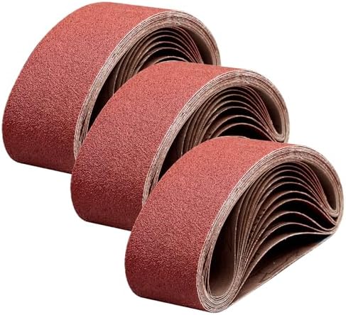Taokyid 3x18 Inch Sanding Belts, Aluminum Oxide, 40 60 80 Grit, 24 Pack