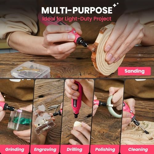 HARDELL Mini Cordless Rotary Tool, 43pcs Lightweight Rotary Tool Kit