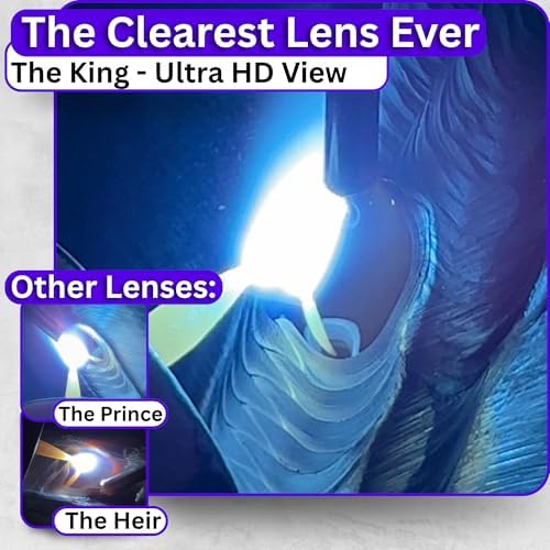 Ridge Products | Gold Shade 12 Auto Darkening Welding Lens | Cool Blue Welding Lens 2x4 1/4 | Shade 12 Welding Lens Auto Darkening | Perfect for a Sugar Scoop Welding Hood or Pancake Welding Hood